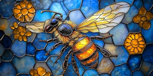 Diamond Painting xxl, Bienen Tiere 5D Diamant Painting Bilder, DIY Kristall Stickerei Erwachsene und Kinder, Mosaikherstellung Art Groß Wohnzimmer Schlafzimmer Dekoration Geschenke 80x110cm D542 von Sepwougg