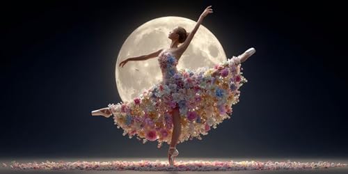 Diamond Painting xxl, Blumenballett 5D Diamant Painting Bilder, DIY Kristall Stickerei Erwachsene und Kinder, Mosaikherstellung Art Groß Wohnzimmer Schlafzimmer Dekoration Geschenke 100x150cm D298 von Sepwougg