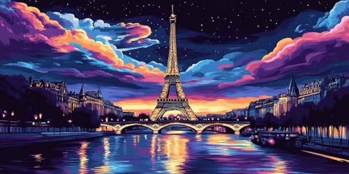 Diamond Painting xxl, Eiffelturmbrücke 5D Diamant Painting Bilder, DIY Kristall Stickerei Erwachsene und Kinder, Mosaikherstellung Art Groß Wohnzimmer Schlafzimmer Dekoration Geschenke 100x130cm D4 Diamond Painting xxl, Eiffelturmbrücke 5D Diamant Painting Bilder, DIY Kristall Stickerei Erwachsene und Kinder, Mosaikherstellung Art Groß Wohnzimmer Schlafzimmer Dekoration Geschenke 100x130cm D4 von Sepwougg