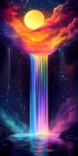 Diamond Painting xxl, Fantasy Falls 5D Diamant Painting Bilder, DIY Kristall Stickerei Erwachsene und Kinder, Mosaikherstellung Art Groß Wohnzimmer Schlafzimmer Dekoration Geschenke 30x40cm D536 von Sepwougg
