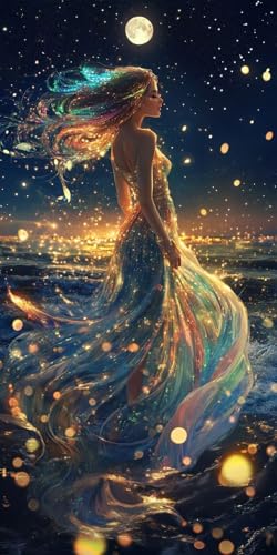 Diamond Painting xxl, Fantasy Mädchen 5D Diamant Painting Bilder, DIY Kristall Stickerei Erwachsene und Kinder, Mosaikherstellung Art Groß Wohnzimmer Schlafzimmer Dekoration Geschenke 30x40cm D535 von Sepwougg