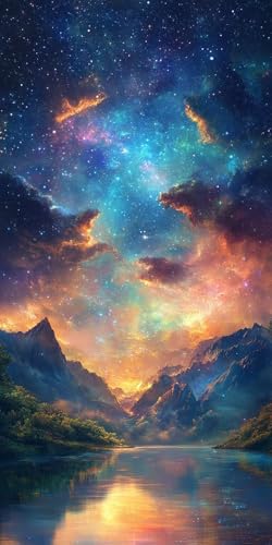 Diamond Painting xxl, Fantasy Sternenhimmel 5D Diamant Painting Bilder, DIY Kristall Stickerei Erwachsene und Kinder, Mosaikherstellung Art Groß Wohnzimmer Schlafzimmer Dekoration 20x30cm D540 von Sepwougg