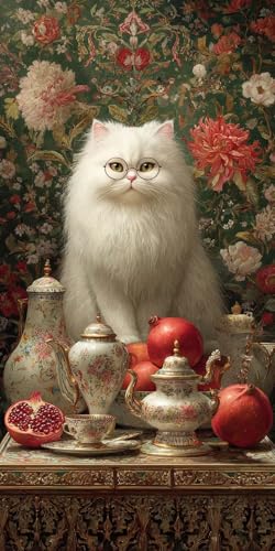 Diamond Painting xxl, Katze abstrakt 5D Diamant Painting Bilder, DIY Kristall Stickerei Erwachsene und Kinder, Mosaikherstellung Art Groß Wohnzimmer Schlafzimmer Dekoration Geschenke 60x120cm D480 von Sepwougg