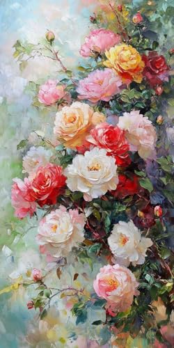 Diamond Painting xxl, Peonien Blumen 5D Diamant Painting Bilder, DIY Kristall Stickerei Erwachsene und Kinder, Mosaikherstellung Art Groß Wohnzimmer Schlafzimmer Dekoration Geschenke 30x40cm D555 von Sepwougg
