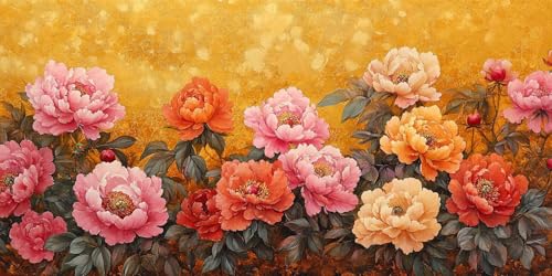 Diamond Painting xxl, Peonien Blumen 5D Diamant Painting Bilder, DIY Kristall Stickerei Erwachsene und Kinder, Mosaikherstellung Art Groß Wohnzimmer Schlafzimmer Dekoration Geschenke 30x40cm D556 von Sepwougg