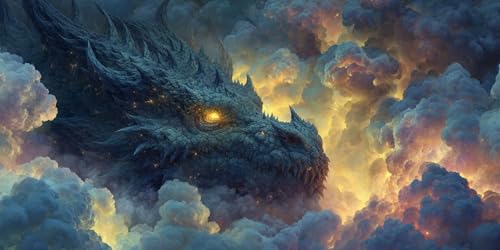 Sepwougg 5D DIY Diamond Painting Kits for Adults, Dragon Himmel Vollbohrer Diamant Bilder mit Zubehör für Anfänger, Strass Kristall Stickerei Leinwand Kinder Erwachsene Dekorationen 90x120cm C457 von Sepwougg