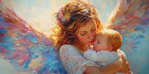 Sepwougg 5D DIY Diamond Painting Kits for Adults, Mutter Flügel Vollbohrer Diamant Bilder mit Zubehör für Anfänger, Strass Kristall Stickerei Leinwand Kinder Erwachsene Dekorationen 30x40cm C553 von Sepwougg