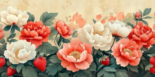 Sepwougg 5D DIY Diamond Painting Kits for Adults, Peonien Schön Vollbohrer Diamant Bilder mit Zubehör für Anfänger, Strass Kristall Stickerei Leinwand Kinder Erwachsene Dekorationen 20x30cm C557 von Sepwougg