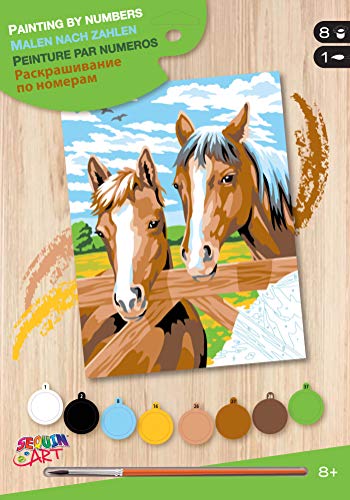 Mammut Spiel & Geschenk 8222007 - Malen nach Zahlen Junior Motiv Pferde Komplettset mit bedruckter Malvorlage im A4 Format Einsteiger Set mit 8 Acrylfarben Pinsel und Anleitung Malset für Kinder ab 8 Jahre Mammut Spiel & Geschenk 8222007 - Malen nach Zahlen Junior Motiv Pferde Komplettset mit bedruckter Malvorlage im A4 Format Einsteiger Set mit 8 Acrylfarben Pinsel und Anleitung Malset für Kinder ab 8 Jahre von Mammut Spiel & Geschenk