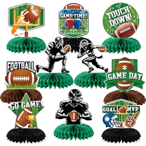 10 Stück Fußball-Party-Dekorationen, Waben-Mittelaufsätze, Waben-Mittelstücke für Superbowl Sportthemenbedarf, Tischdekorationen (Fußball) von Sereliy