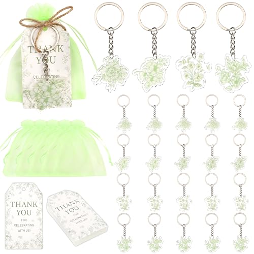 Serencatcher 24 Sets Grüne Blumen-Partygeschenke, salbeigrün Chinoiserie Brautdusche Dekorationen Blume Schlüsselanhänger Dankeschön Anhänger Organza-Beutel Geschenke für Chinoiserie Hochzeit Serencatcher 24 Sets Grüne Blumen-Partygeschenke, salbeigrün Chinoiserie Brautdusche Dekorationen Blume Schlüsselanhänger Dankeschön Anhänger Organza-Beutel Geschenke für Chinoiserie Hochzeit von Serencatcher