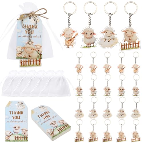 Serencatcher 24 Sets Schaf-Partygeschenke, kleines Schaf Lamm, Schlüsselanhänger, Dankeschön, Organza-Beutel, Geschenke für Gäste, Lamm, Bauernhof, Tierthema, Geburtstag, Babyparty, Party-Dekorationen Serencatcher 24 Sets Schaf-Partygeschenke, kleines Schaf Lamm, Schlüsselanhänger, Dankeschön, Organza-Beutel, Geschenke für Gäste, Lamm, Bauernhof, Tierthema, Geburtstag, Babyparty, Party-Dekorationen von Serencatcher