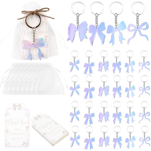 Serencatcher 24 Sets Schleifen-Partygeschenke, schillernde Schleifen-Schlüsselanhänger, Dankesanhänger, Organza-Beutel zum Binden des Knotens, Brautparty, Junggesellinnenabschied, Kokette, Geburtstag Serencatcher 24 Sets Schleifen-Partygeschenke, schillernde Schleifen-Schlüsselanhänger, Dankesanhänger, Organza-Beutel zum Binden des Knotens, Brautparty, Junggesellinnenabschied, Kokette, Geburtstag von Serencatcher