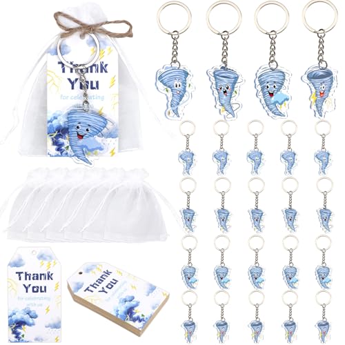 Serencatcher 24 Sets Tornado-Partygeschenke mit blau-grauem Tornado-Thema, Schlüsselanhänger, Dankeschön-Etiketten, Organza-Beutel, Schnur für Jungen, Wetter, zwei Nado Fournado Serencatcher 24 Sets Tornado-Partygeschenke mit blau-grauem Tornado-Thema, Schlüsselanhänger, Dankeschön-Etiketten, Organza-Beutel, Schnur für Jungen, Wetter, zwei Nado Fournado von Serencatcher