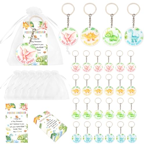 Serencatcher Dinosaurier-Partygeschenke, inspirierendes Dinosaurier-Schlüsselanhänger-Set mit Dankeskarten, Organza-Beutel für Dino-Thema, Geburtstagsparty, inspirierende Geschenke, Dinosaurier, As Serencatcher Dinosaurier-Partygeschenke, inspirierendes Dinosaurier-Schlüsselanhänger-Set mit Dankeskarten, Organza-Beutel für Dino-Thema, Geburtstagsparty, inspirierende Geschenke, Dinosaurier, As von Serencatcher