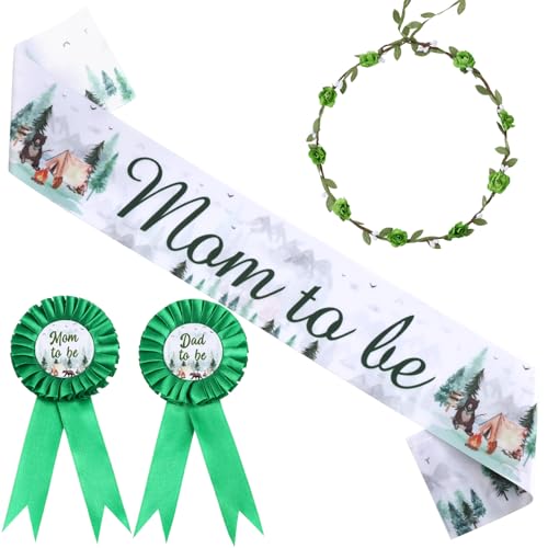 Serencatcher Let The Adventure Begin Babyparty-Dekorationen, Bergabenteuer, werdende Mutter, werdende Mutter, Camping, Bär, werdende Mutter, Vater, Blume, Krone, Stirnband, grün, für Abenteuer, Serencatcher Let The Adventure Begin Babyparty-Dekorationen, Bergabenteuer, werdende Mutter, werdende Mutter, Camping, Bär, werdende Mutter, Vater, Blume, Krone, Stirnband, grün, für Abenteuer, von Serencatcher