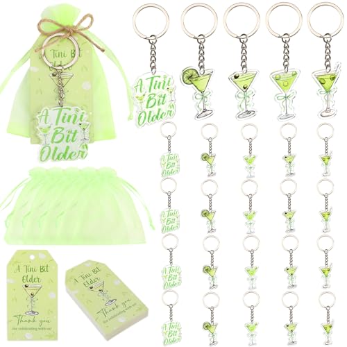 Serencatcher Martini-Partygeschenke, grün, 24 Sets, ein kleines bisschen ältere Martini-Schlüsselanhänger, Dankeschön-Etiketten, Organza-Beutel für Cocktail, Martini-Schleife, Geburtstag Serencatcher Martini-Partygeschenke, grün, 24 Sets, ein kleines bisschen ältere Martini-Schlüsselanhänger, Dankeschön-Etiketten, Organza-Beutel für Cocktail, Martini-Schleife, Geburtstag von Serencatcher