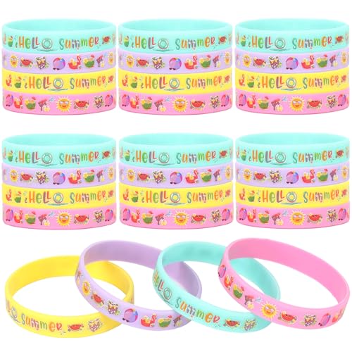 Serencatcher Silikon-Armbänder für Pool-Partys, Schwimmbad-Party-Geschenke, Sommer-Gummi-Armbänder für tropische Hawaii-Geburtstagspartys, Geschenke, Babypartys, Partyzubehör, 24 Stück Serencatcher Silikon-Armbänder für Pool-Partys, Schwimmbad-Party-Geschenke, Sommer-Gummi-Armbänder für tropische Hawaii-Geburtstagspartys, Geschenke, Babypartys, Partyzubehör, 24 Stück von Serencatcher