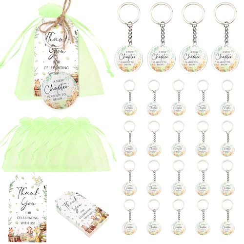 Serencatcher Storybook Babyparty-Partygeschenke – 24 Sets "A New Chapter is About to Begin", Dankeskarten und Organza-Beutel mit Schnur für Dschungel, Safari, Wald, Tierdekoration, Geschenke Serencatcher Storybook Babyparty-Partygeschenke – 24 Sets "A New Chapter is About to Begin", Dankeskarten und Organza-Beutel mit Schnur für Dschungel, Safari, Wald, Tierdekoration, Geschenke von Serencatcher