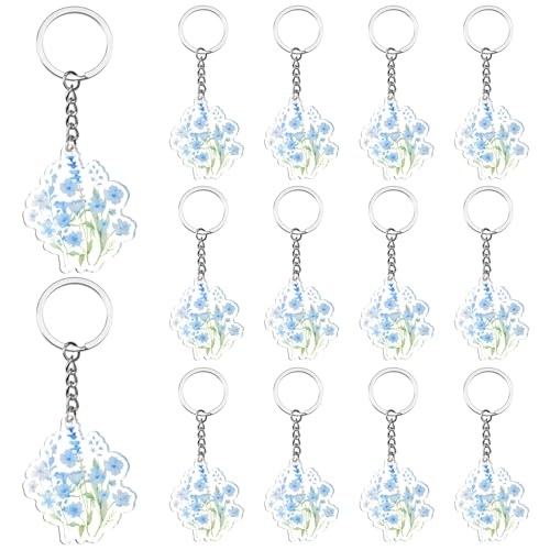 Serencatcher Wildblumen-Partygeschenke, blaue Wildblumen-Schlüsselanhänger, Großpackung, Acryl-Schlüsselanhänger, doppelseitig, bedruckt für blaues Baby in Blüte, Babyparty, Gastgeschenke Serencatcher Wildblumen-Partygeschenke, blaue Wildblumen-Schlüsselanhänger, Großpackung, Acryl-Schlüsselanhänger, doppelseitig, bedruckt für blaues Baby in Blüte, Babyparty, Gastgeschenke von Serencatcher