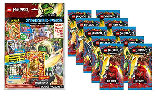 Blue Ocean Lego® Ninjago™ Trading Cards Serie 6 "DIE Insel - 1 x Starterpack Sammelmappe + 10 Booster von Serie 2