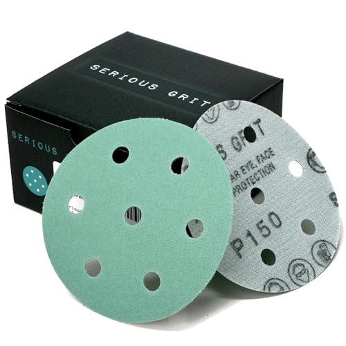Serious Grit 3,5 Zoll (90 mm) 7-Loch-Schleifscheiben mit 150er-KörnungPassend für Festool Rotex RO 90Robuste KlettfolienscheibenSchleifpapier für Exzenterschleifer50er-Packung, 150er-Körnung von Serious Grit
