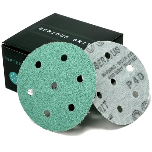 Serious Grit 3,5 Zoll (90 mm) 7-Loch-Schleifscheiben mit 40er-KörnungPassend für Festool Rotex RO 90Robuste KlettfolienscheibenSchleifpapier für Exzenterschleifer25er-Packung, 40er-Körnung von Serious Grit