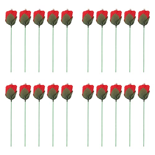 Fackel zu Rose, 20 Stück, Flamme Erscheinende Rose, Exquisite Blume, Rose, Tricks, Spielzeug, Professionelle Zauberer-Requisiten Für Partys, Auftritte von Serlium