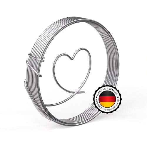 SERSCH 12X Meter Basteldraht Aluminiumdraht zum basteln von Schmuck, Draht-Schriften und Figuren super Halt und sehr flexibel langlebiger und hochwertiger Aludraht (3 mm, Silber) von Sersch