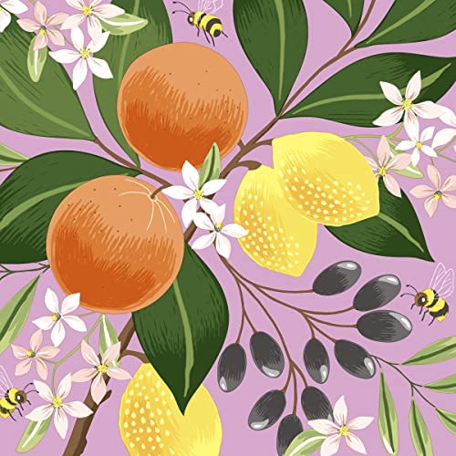 20 Servietten exotischen Früchte Orangen Zitronen 33cm von Paper+Design