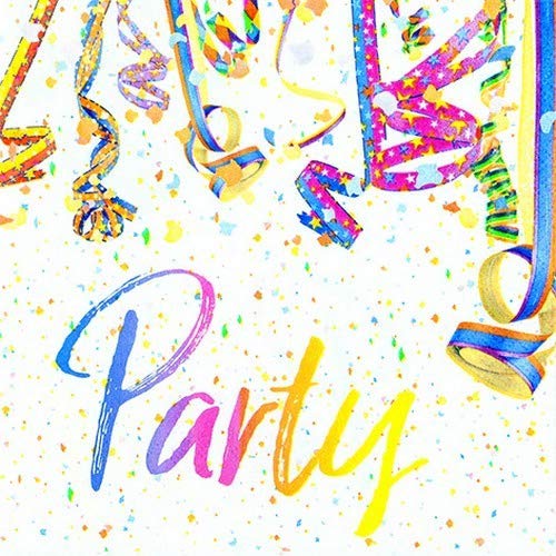 20 Servietten Bunte Party mit Luftschlangen | Geburtstag | Karneval | Fasching 33x33cm von TESTEL