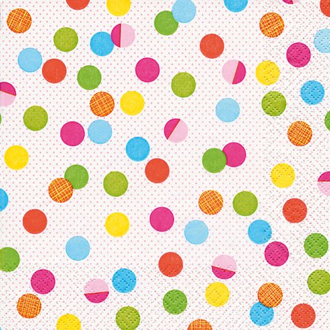 20 Servietten Bunte Partypunkte/gepunktet/Muster/zeitlos 33x33cm von Serviettenshop