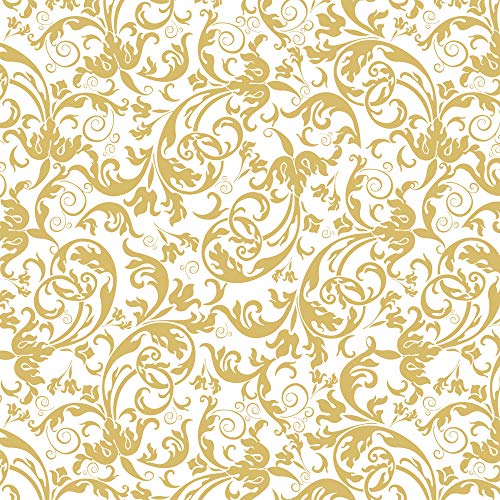 20 Servietten Elegante Ranken gold/Hochzeit/Muster/Fest/Feier 33x33cm von Serviettenshop