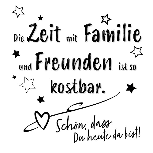 20 Servietten Kostbare Zeit | Familie | Freunde | Spruch | Gäste | Geburtstag | Hochzeit | Feier | Fest | basteln | Decoupage | Serviettentechnik | Tischdeko 33x33cm von Serviettenshop