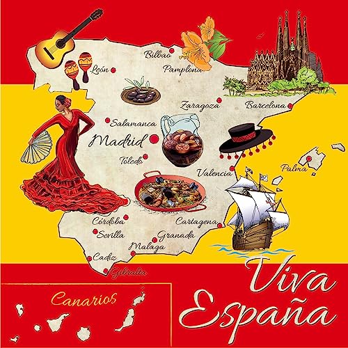 20 Servietten Spanish Life | Schöne Seiten von Spanien | spanisch | Europa | Reise | Urlaub | basteln | Decoupage | Serviettentechnik | Tischdeko 33x33cm von Serviettenshop