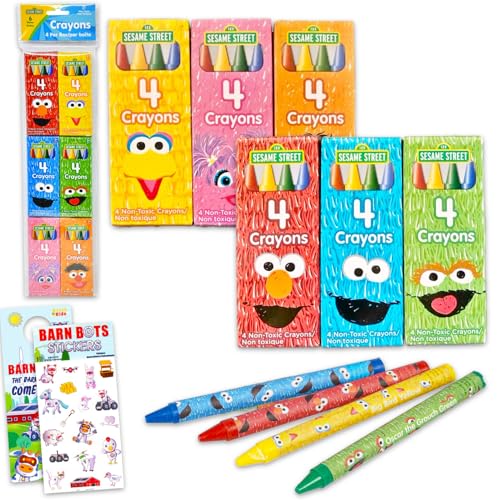 Sesame Street 6 einzeln verpackte Buntstift-Packungen für Kinder – Bündel mit 24 Buntstiften mit Elmo, großem Vogel, Krümelmonster plus Aufklebern, mehr | Sesame Street Art-Set für Kleinkinder Sesame Street 6 einzeln verpackte Buntstift-Packungen für Kinder – Bündel mit 24 Buntstiften mit Elmo, großem Vogel, Krümelmonster plus Aufklebern, mehr | Sesame Street Art-Set für Kleinkinder von Sesame Street