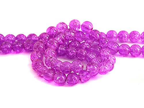 Crackle Glasperlen in pink 8 mm Durchmesser - 100 Stück von Sescha