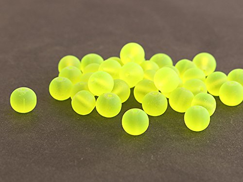 Glasperlen “Frost“ 8 mm - Neongelb - 100 Stück von Sescha
