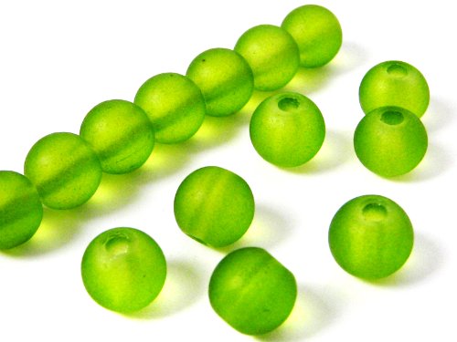 Glasperlen “Frost“ 8 mm - grün - 100 Stück von Sescha