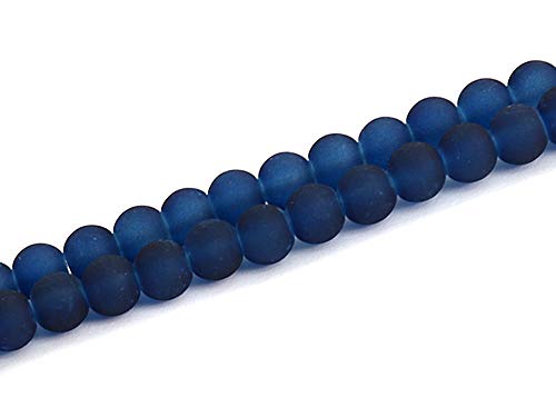 Glasperlen “Frost“ 8 mm - nachtblau - 100 Stück von Sescha