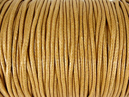 Sescha Baumwoll Kordel Korean Wax Cord 2mm in Hellbraun - 1 Meter von Sescha