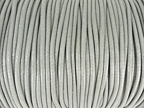 Sescha Baumwoll Kordel Korean Wax Cord 2mm in grau - 1 Meter von Sescha