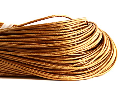 Sescha Lederband/Rindlederband in Gold/metallic 2mm stark - 5 Meter von Sescha