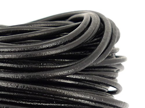 Sescha Lederband/Rindlederband in schwarz 3.0mm Durchmesser - 1 Meter von Sescha