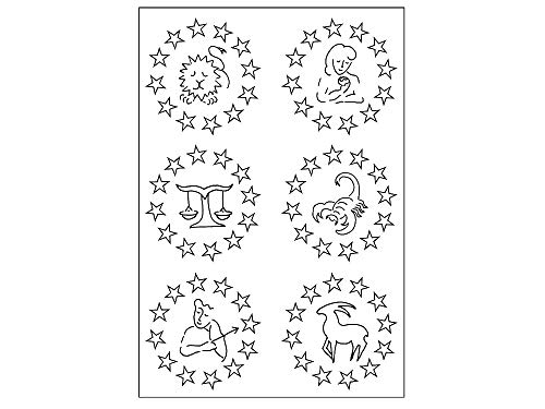 Stempel Clear von EFCO, Sternzeichen 4, A7 / 74 x 105 mm, 6 - teilig, transparent von Sescha