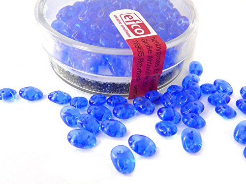 Superduo Glasperlen von EFCO in blau 4x2mm - 10g von Sescha