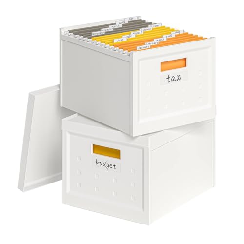 Aktenordner mit Deckel, Universal-Hängeregistratur-Organizer, Brief-/Rechtsgröße, Aktenordnerbox, 2 Stück, Kunststoff, Bürodokumente, Aufbewahrungsbehälter Aktenordner mit Deckel, Universal-Hängeregistratur-Organizer, Brief-/Rechtsgröße, Aktenordnerbox, 2 Stück, Kunststoff, Bürodokumente, Aufbewahrungsbehälter von Seseno