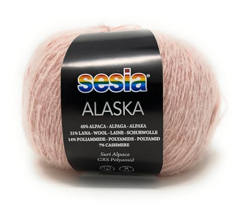 Sesia ALASKA Garn 50 g 200 m aus Kaschmirwolle und Alpaka (0160 Puder) von Sesia