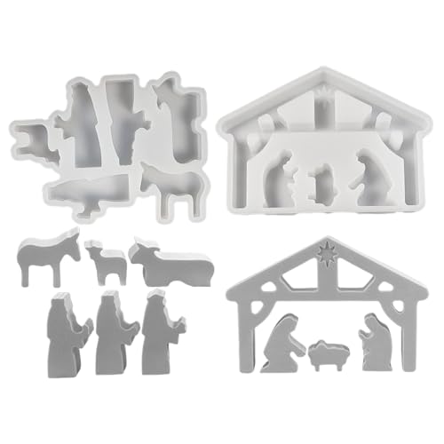Krippenkerzenform, Silikon Gießform Krippe, Krippenhausform -Form Kunsthandwerk, Gipsform Für Tischdekorationen, Bastelzubehör Für Die Kerzenherstellung von Setauoo