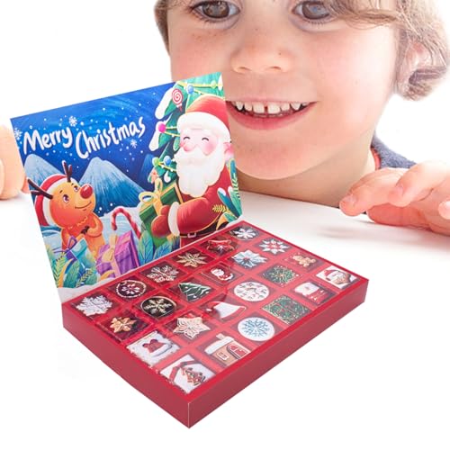 Setauoo Weihnachts-Countdown-Box – 24 Tage Weihnachts-Adventsboxen leer – befüllbare Süßigkeiten-Boxen, Kinder-Partygeschenke für 24 Tage Countdown von Setauoo